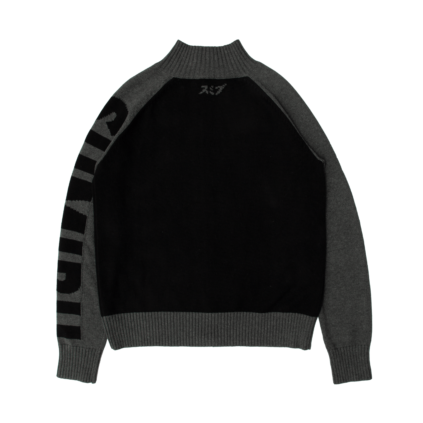 X-Ray Knitted Zip-Sweater | Black - Grey