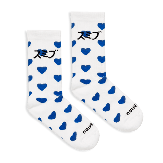 True Love Kata Socks | White - Blue