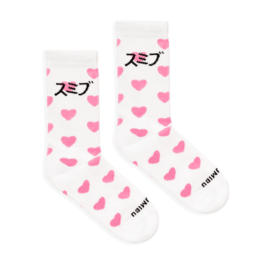 True Love Kata Socks | White - Pink