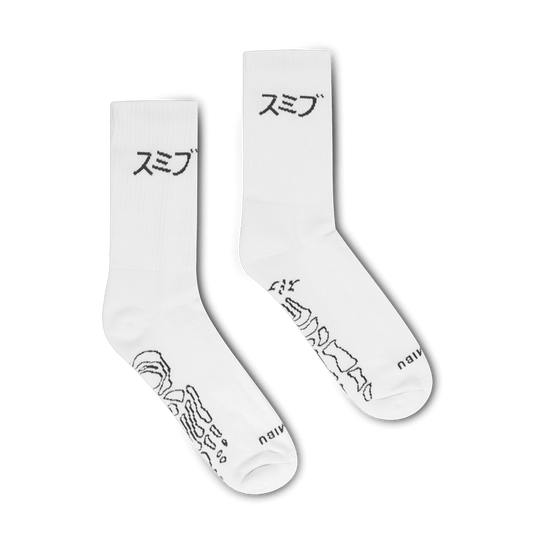 Skeleton Kata Socks  | White - Black